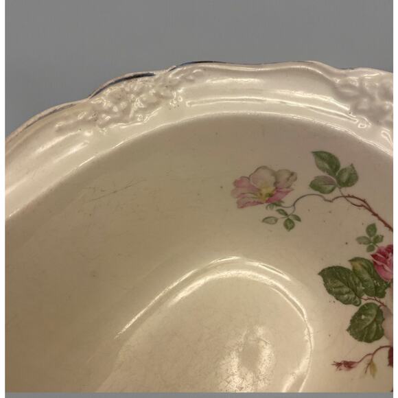 VTG 1940s TS&T Vegetable Bowl Modern Farmhouse Cottagecore Primitive Centerpiece - Picture 12 of 15